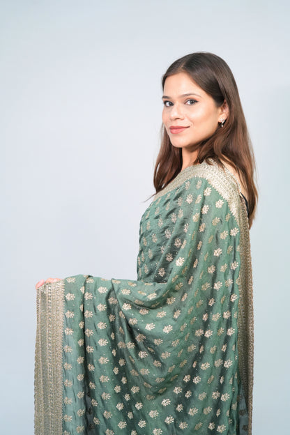 Vichitra Silk Pitai work