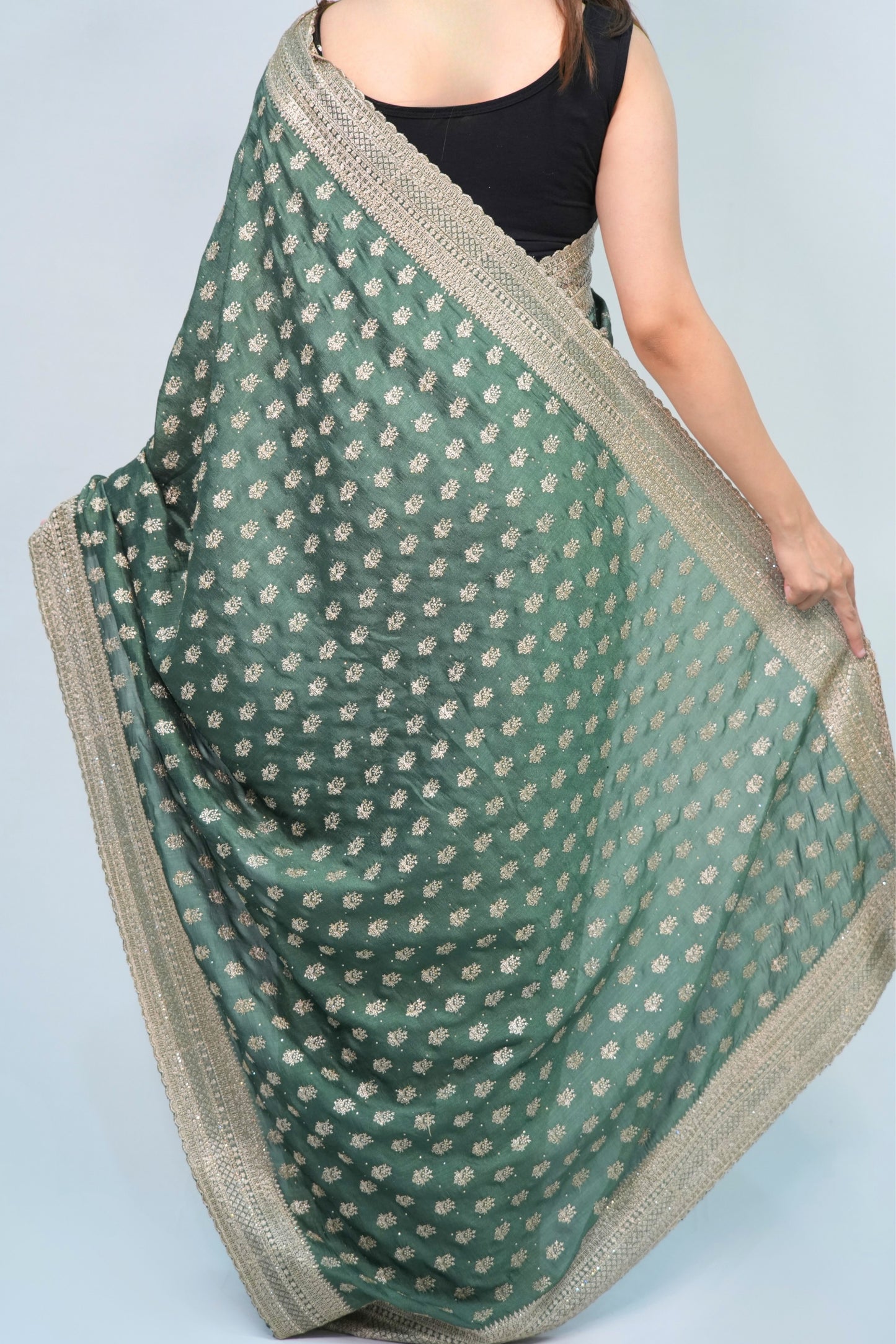 Vichitra Silk Pitai work