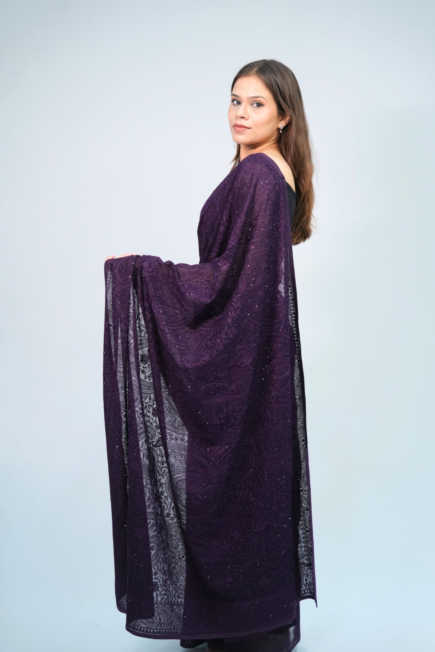 Georgette chikankari saree