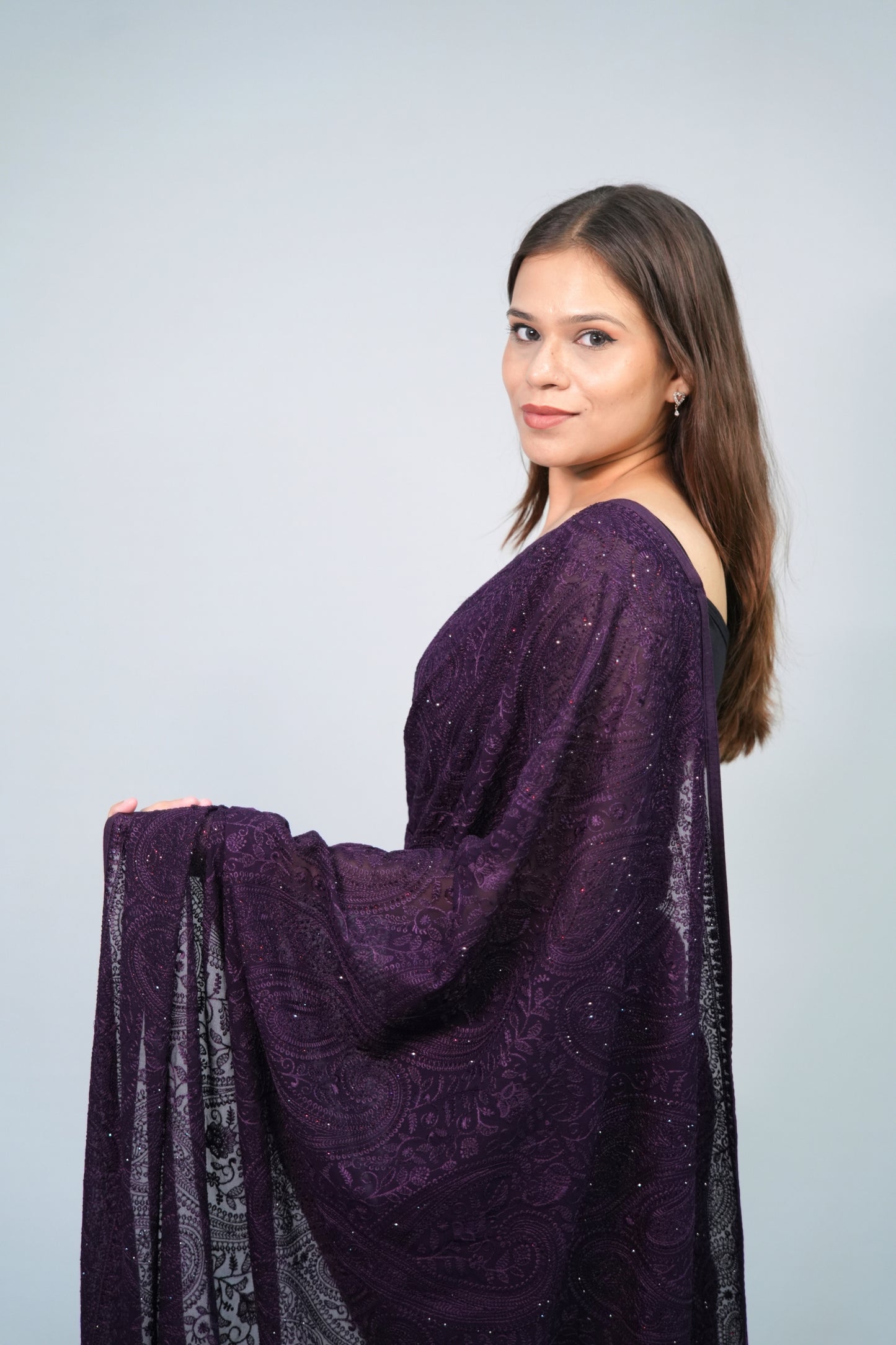 Georgette chikankari saree