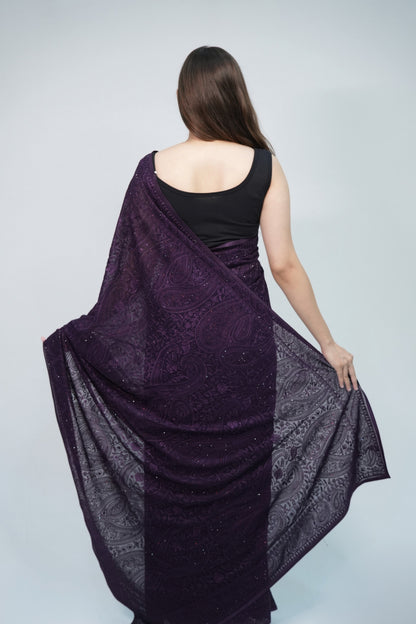 Georgette chikankari saree