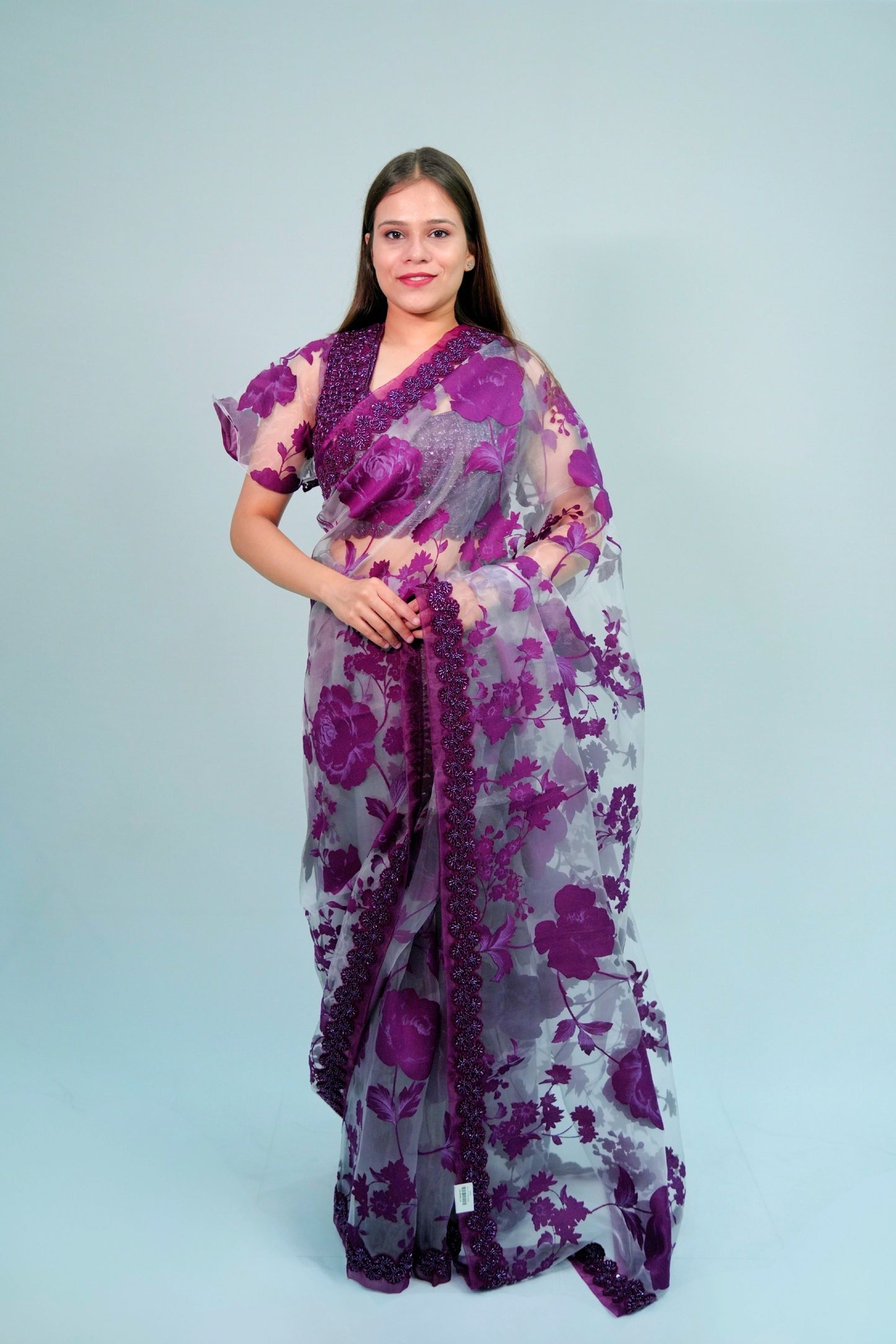 Glass tissue applique with handwork