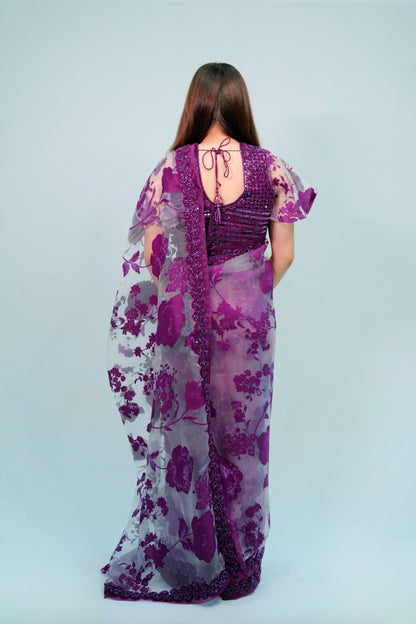 Glass tissue applique with handwork