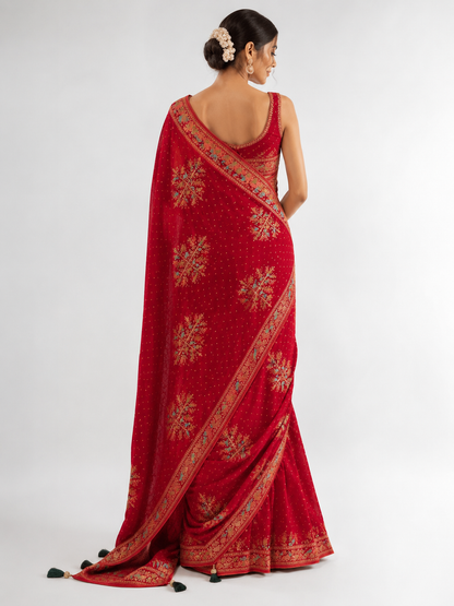 Georgette Khaddi Meenakari Saree