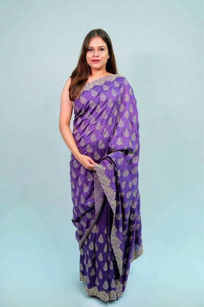 Vichitra silk pitai work