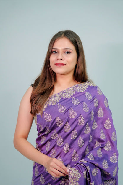 Vichitra silk pitai work