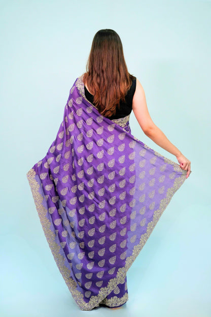 Vichitra silk pitai work