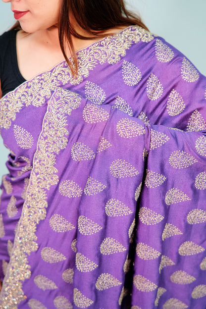 Vichitra silk pitai work