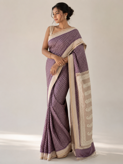 Tiusse Silk Embroidery Saree