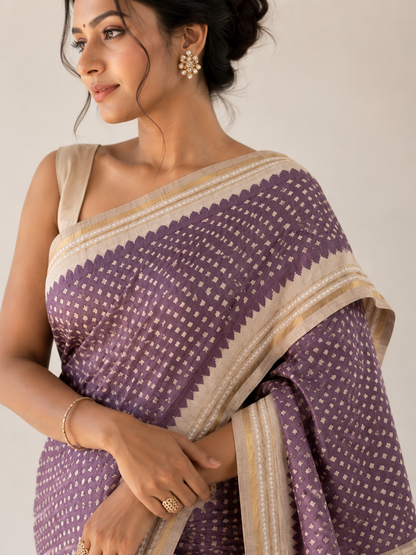 Tiusse Silk Embroidery Saree