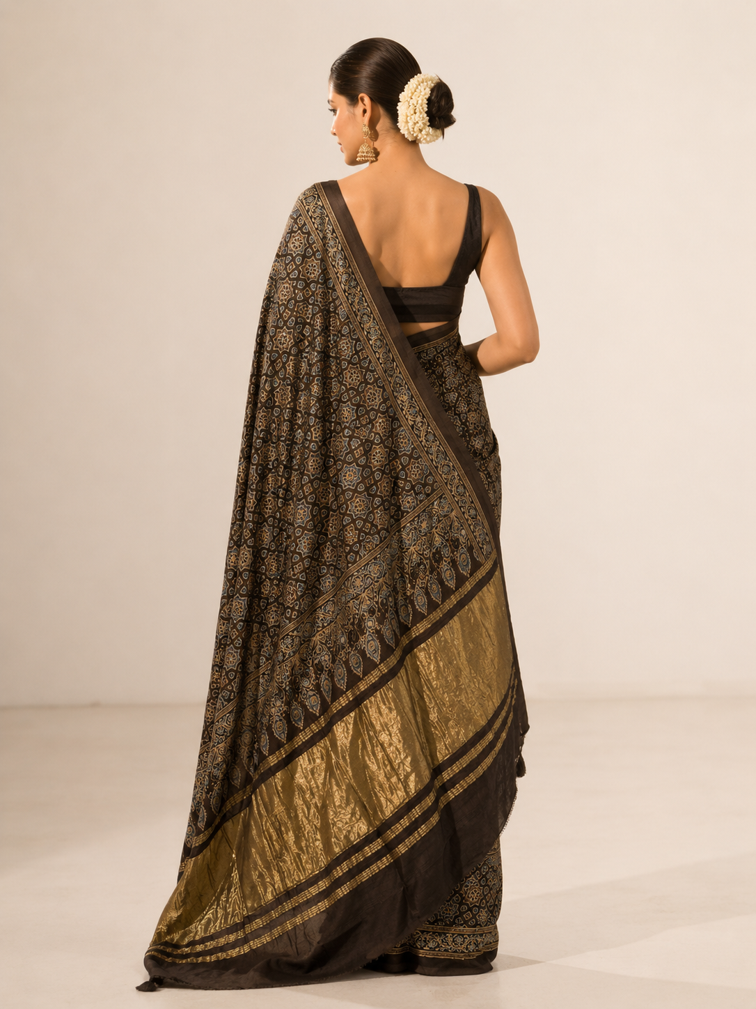 Pure Modal Ajrak Saree