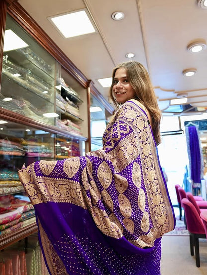 Khaddi Georgette Bandhani
