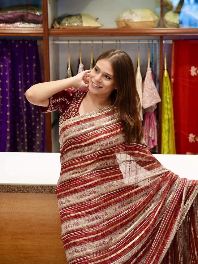 Handwork on georgette