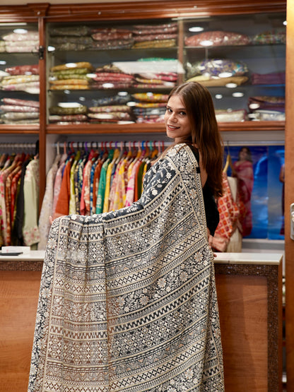 Georgette Chikankari saree