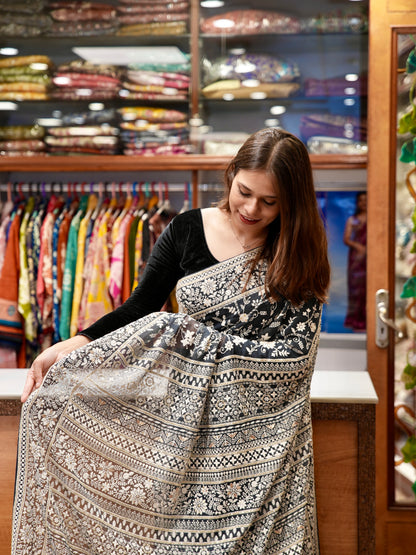 Georgette Chikankari saree