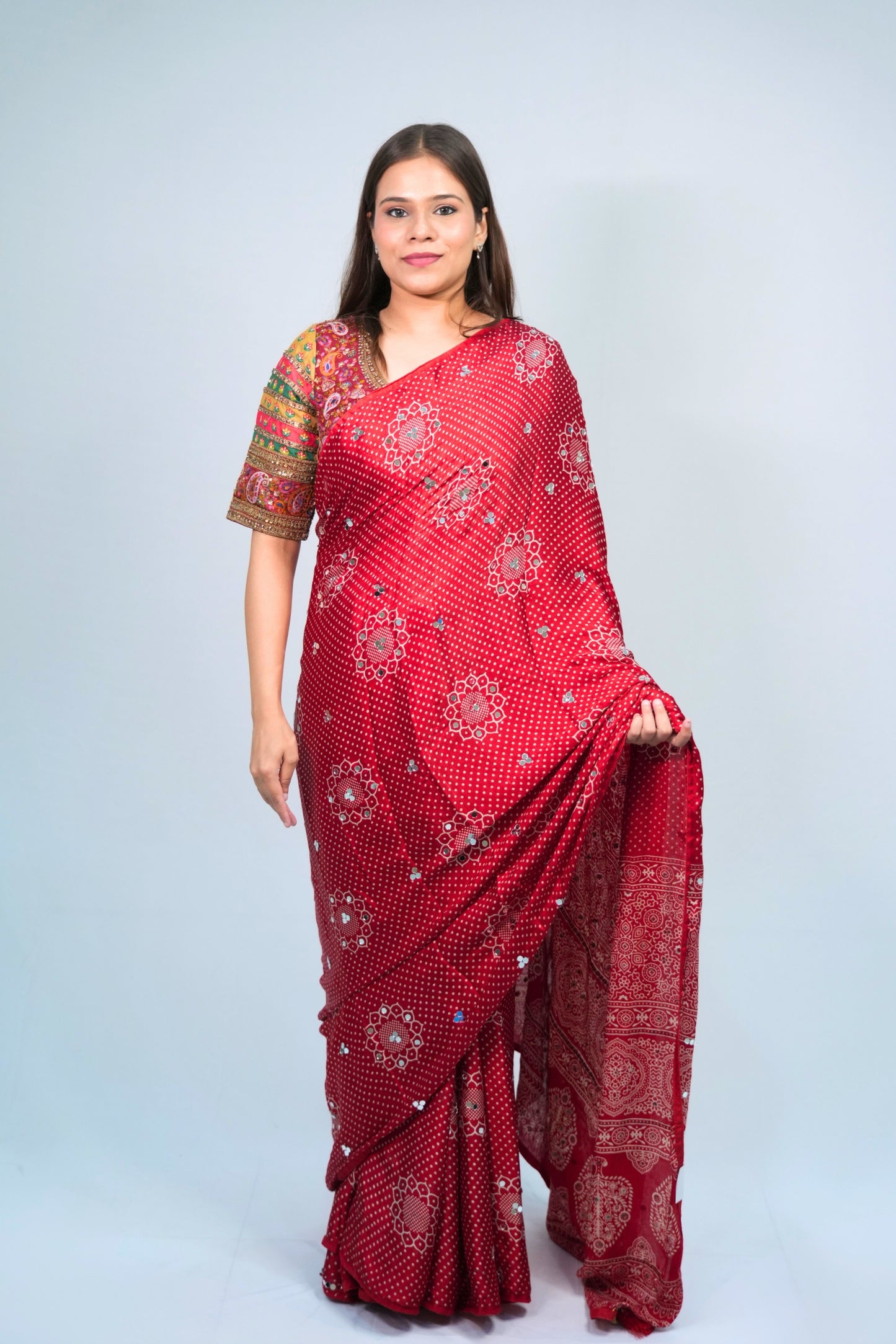 Modal silk Bandhani saree