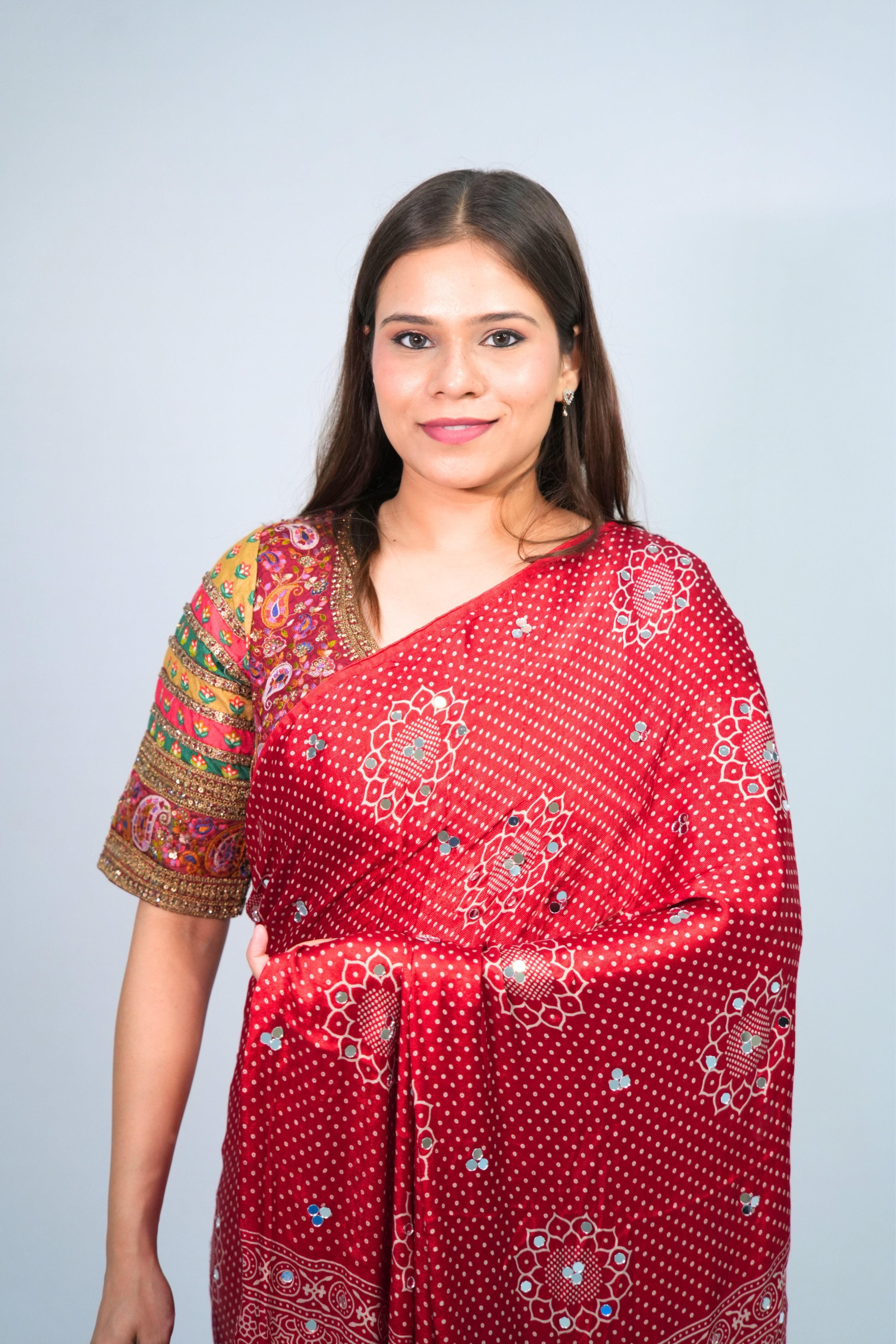 Modal silk Bandhani saree