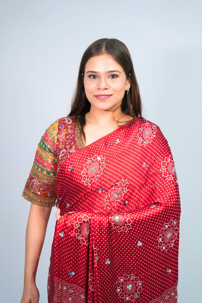 Modal silk Bandhani saree