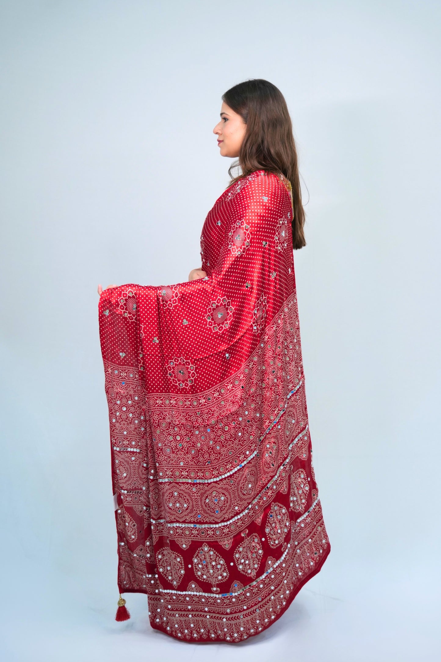 Modal silk Bandhani saree
