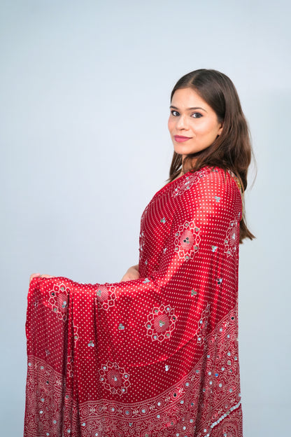 Modal silk Bandhani saree
