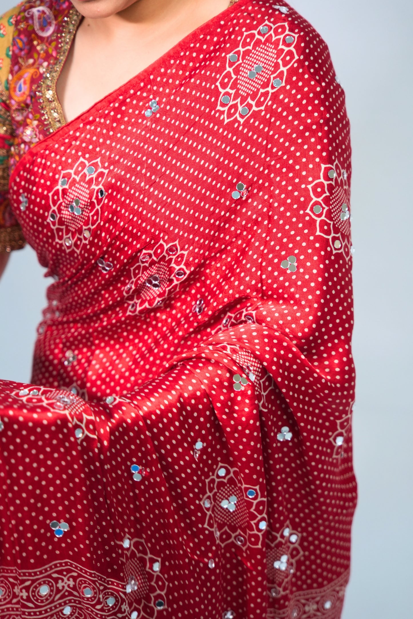 Modal silk Bandhani saree