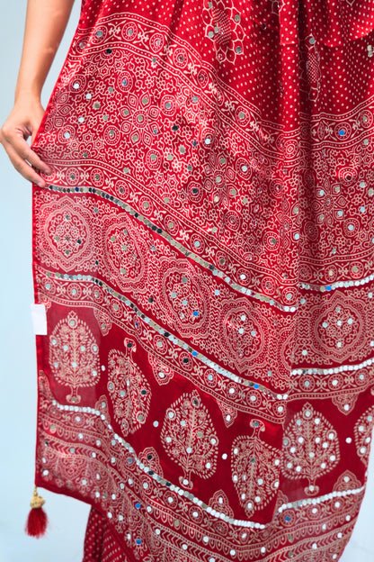 Modal silk Bandhani saree