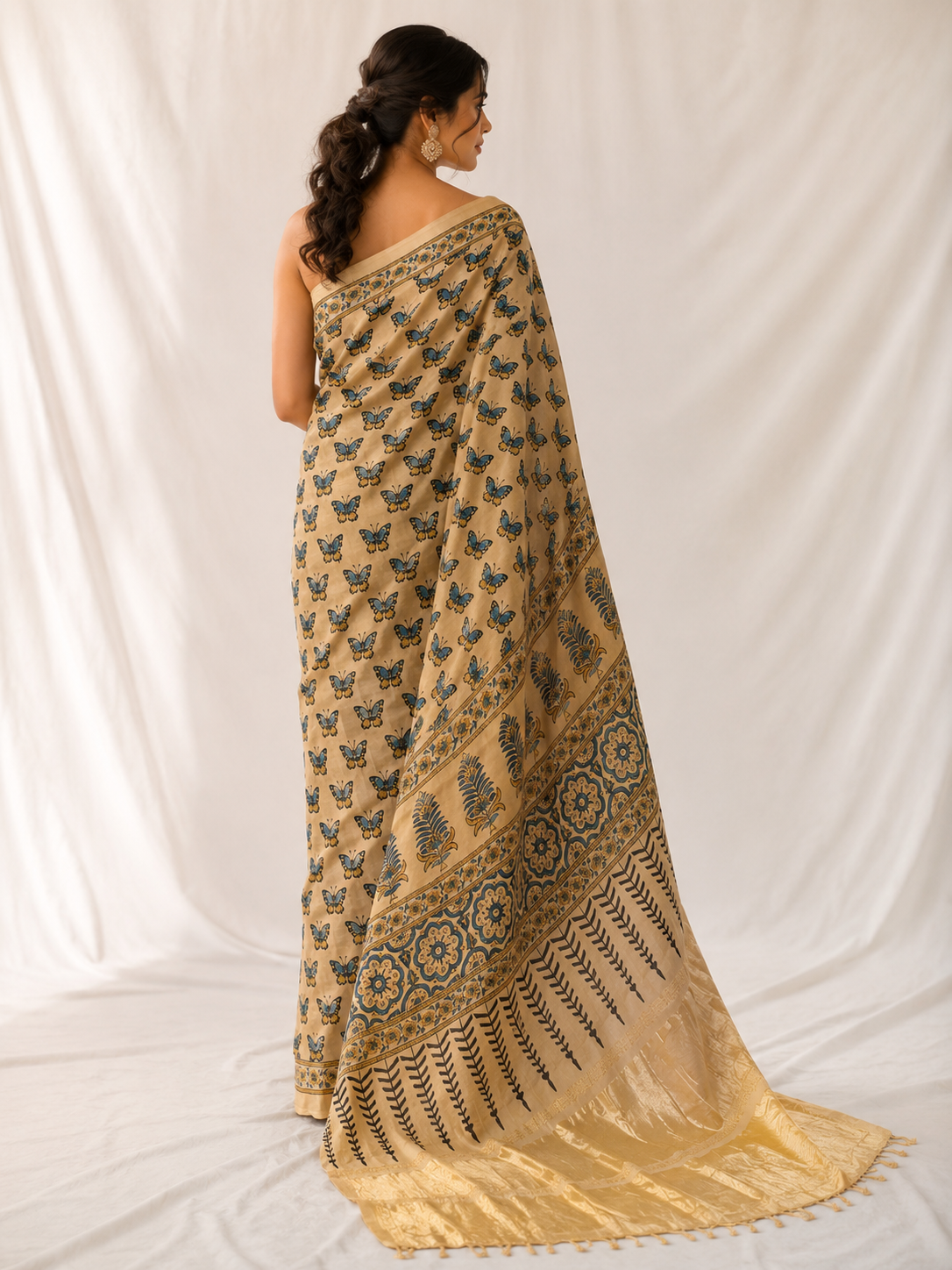 Pure Modal Ajrak saree