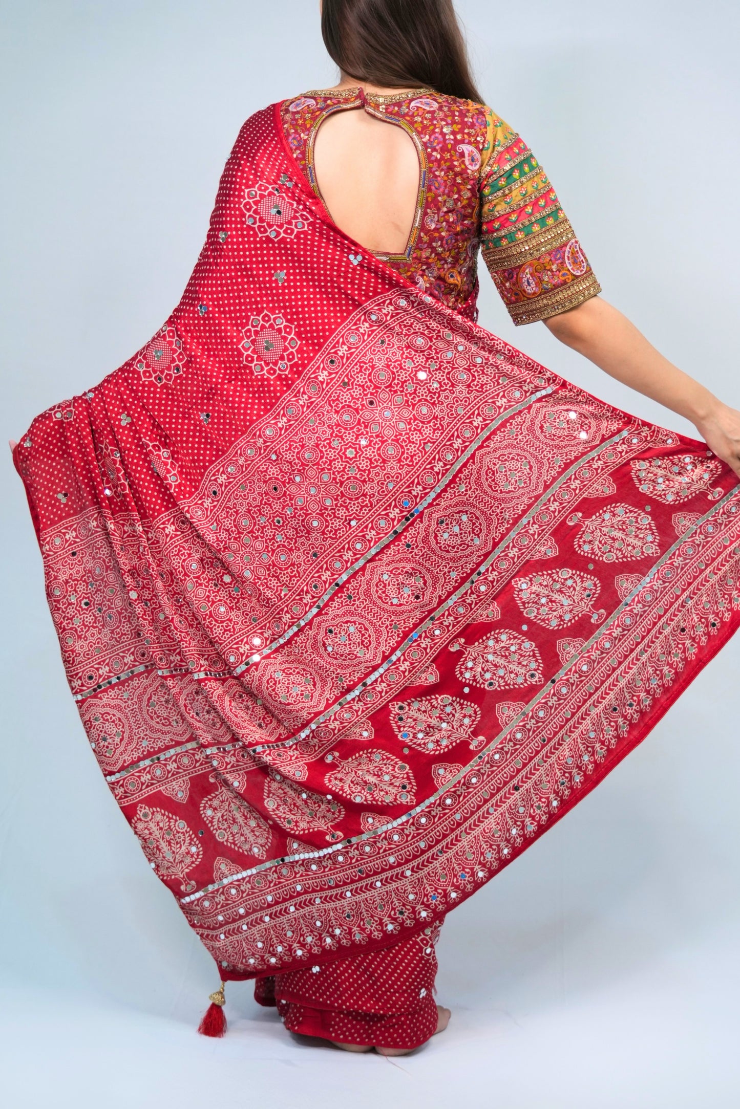 Modal silk Bandhani saree
