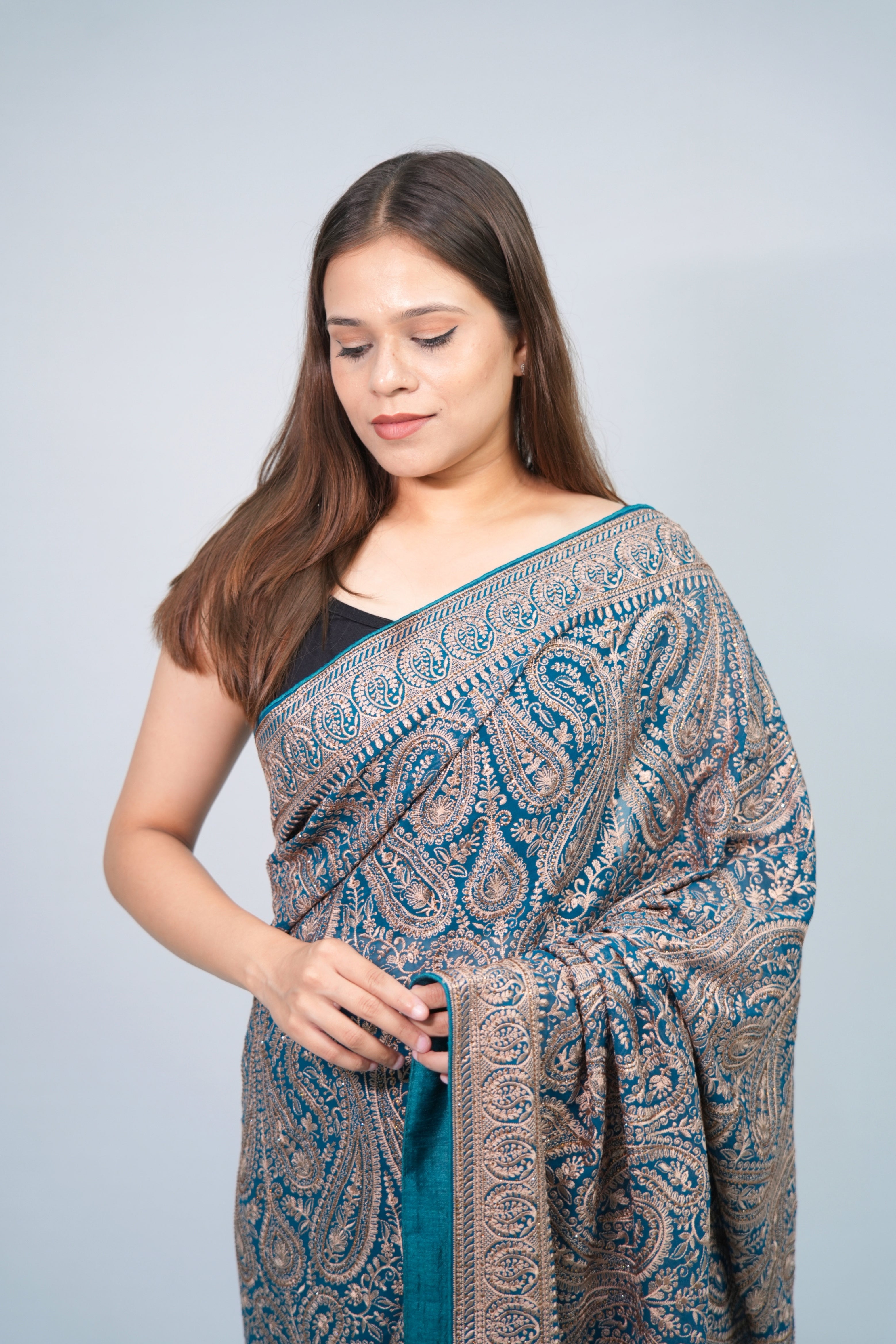 Georgette kashmiri work