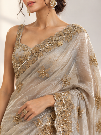 Fendi Crepe Embellished Saree