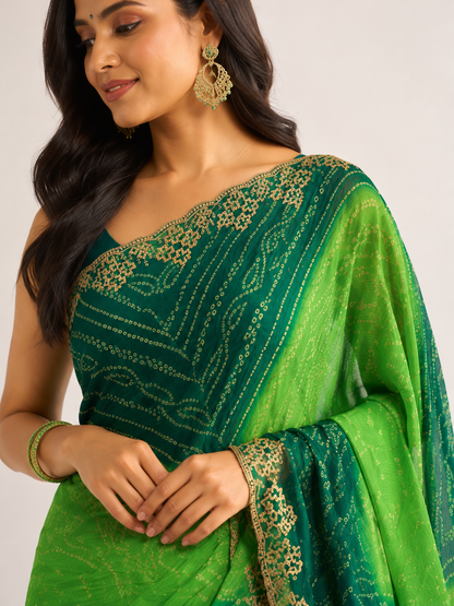Bandejh Chiffon Saree