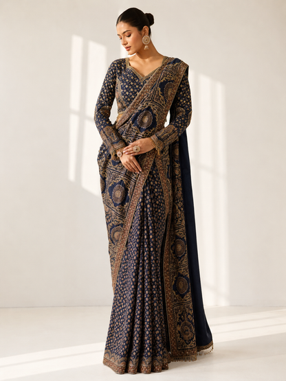 Half & Half Crepe Saree