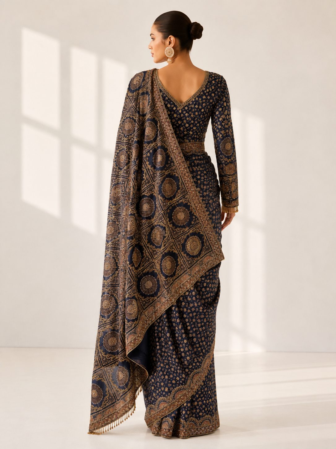 Half & Half Crepe Saree