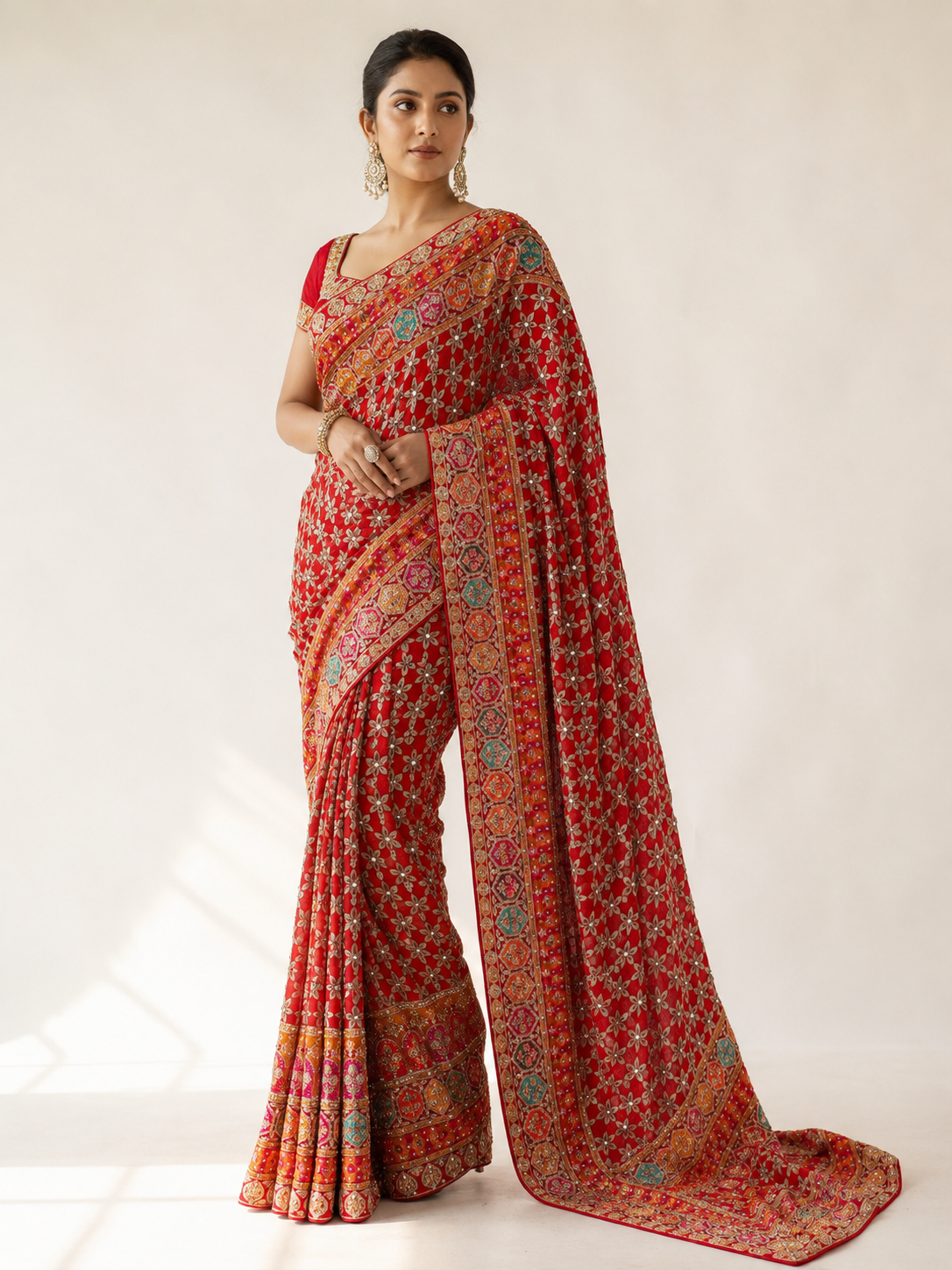 Aari Crepe Saree