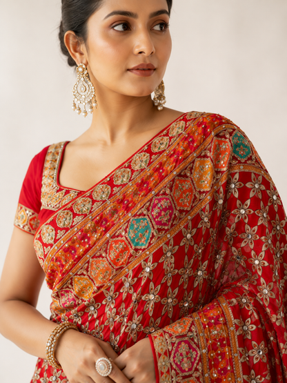 Aari Crepe Saree