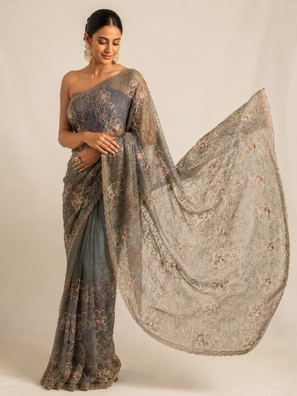 Designer Tissue Jaal Saree