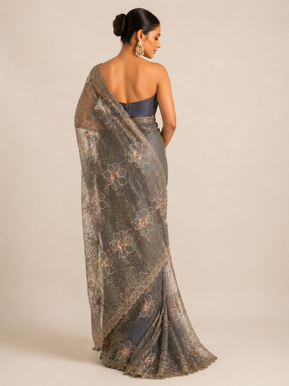 Designer Tissue Jaal Saree