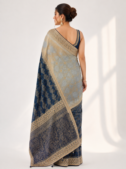 Shaded Dola Silk Bandhani Saree