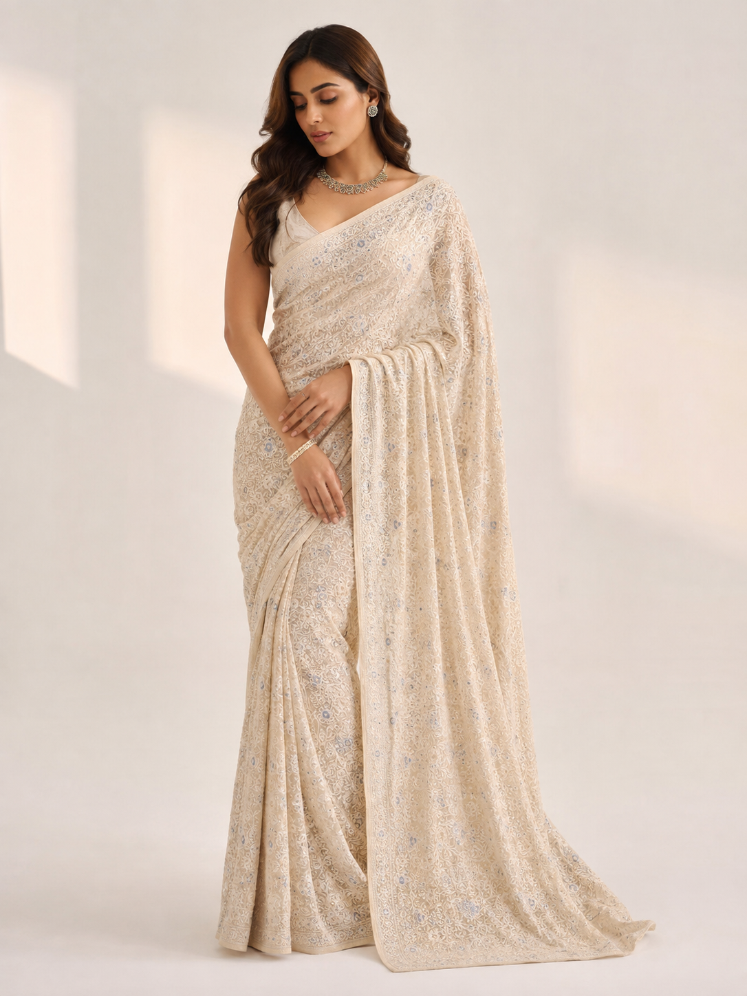 Chikankari Georgette Saree