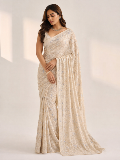 Chikankari Georgette Saree
