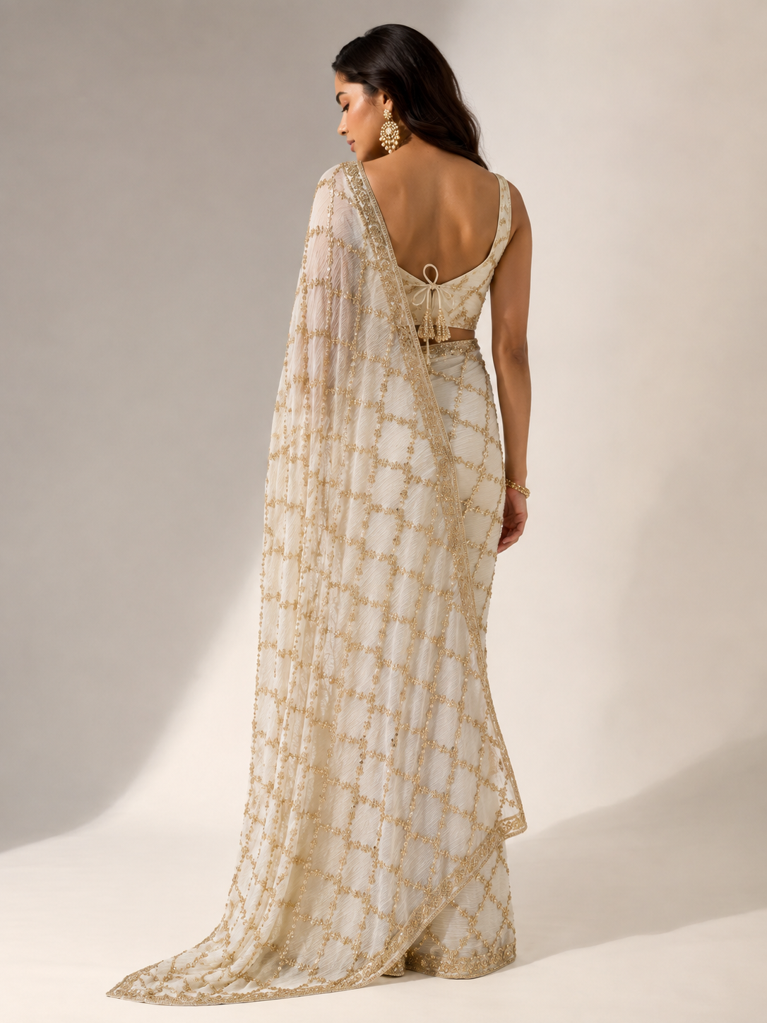 Winkle Chinon Saree