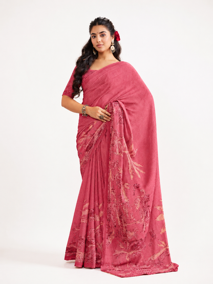 Printed Georgette Saree