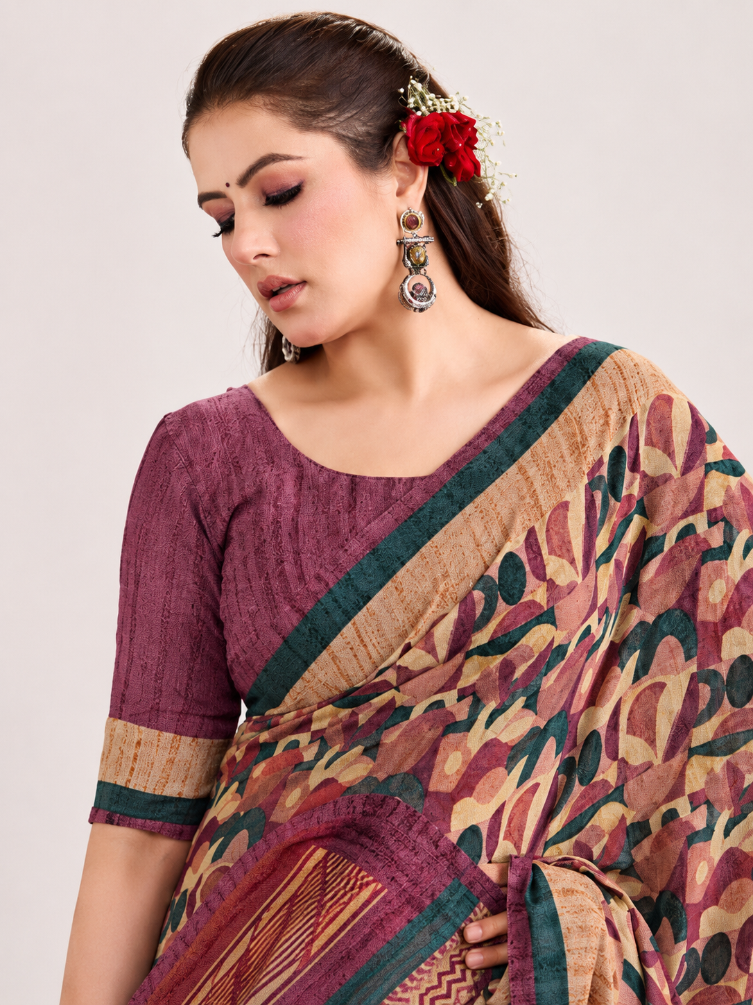 Printed Georgette Saree