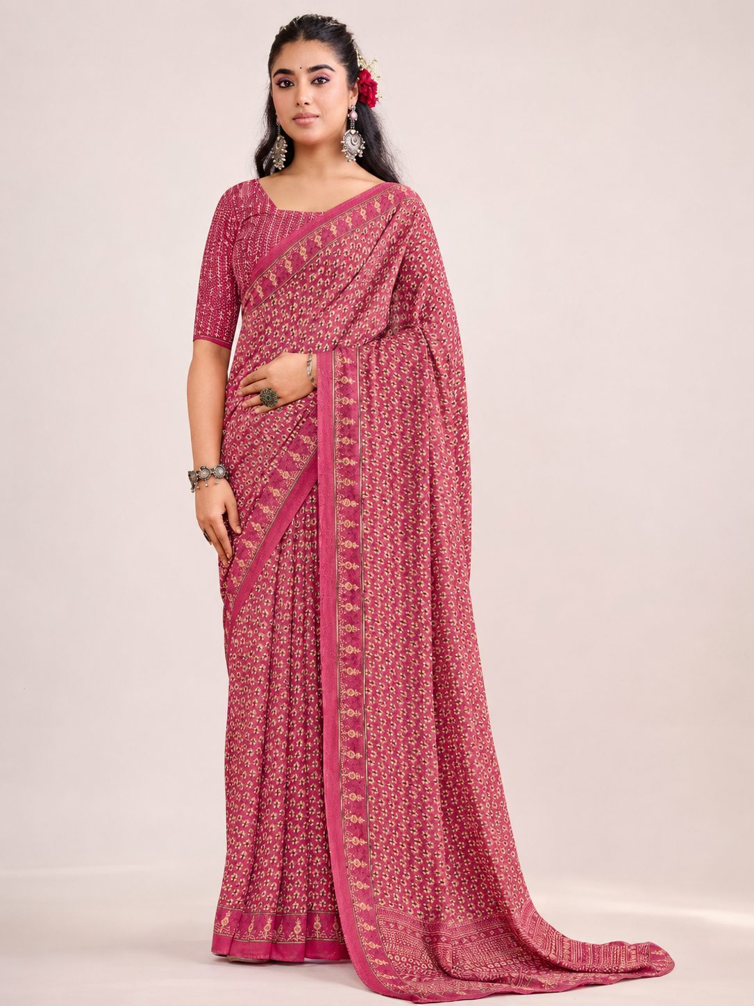 Printed Georgette Saree
