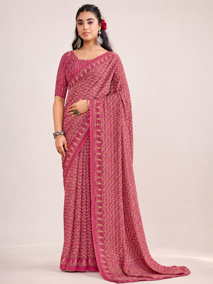 Printed Georgette Saree