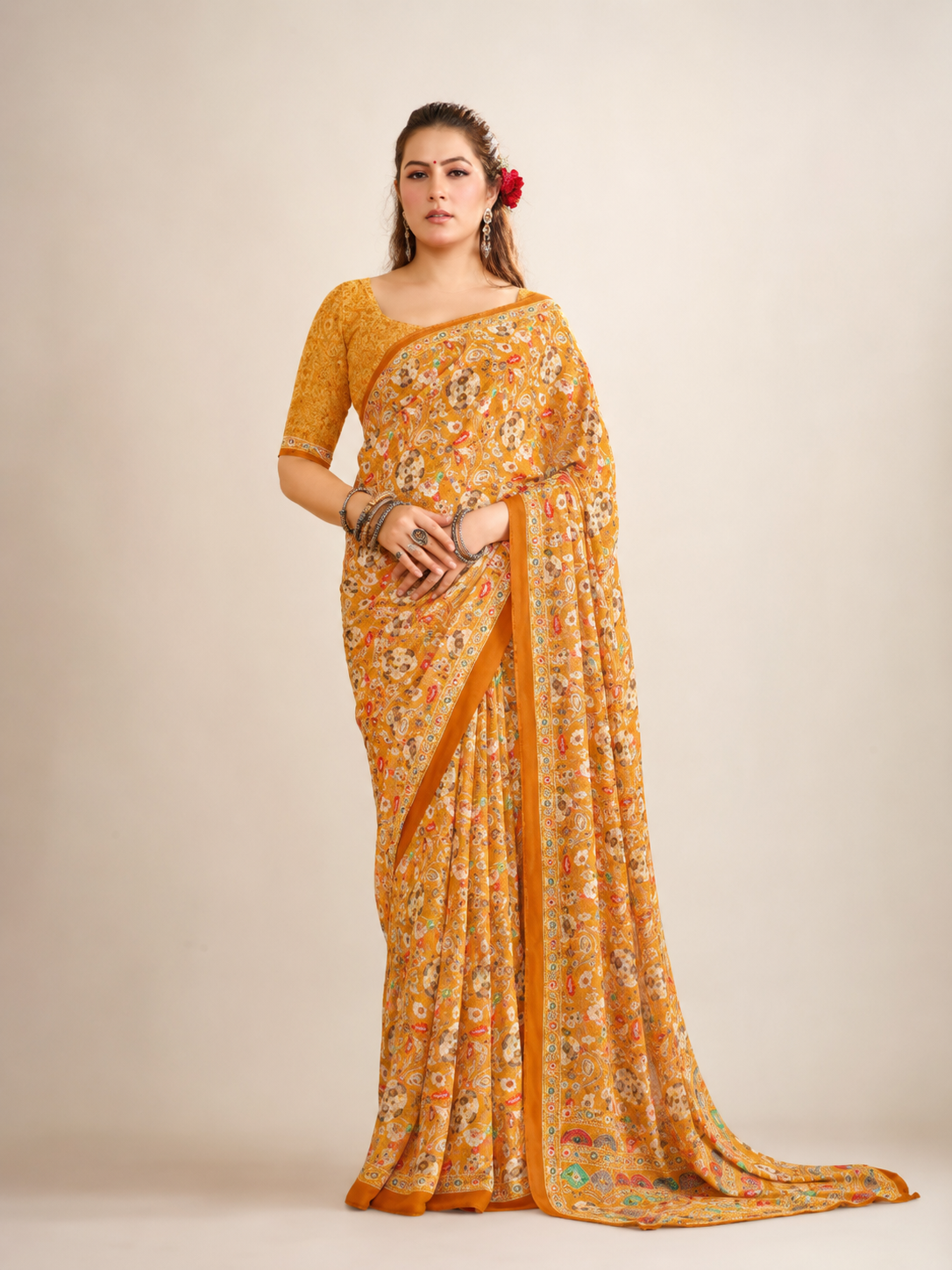 Printed Georgette Saree