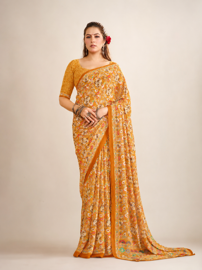 Printed Georgette Saree