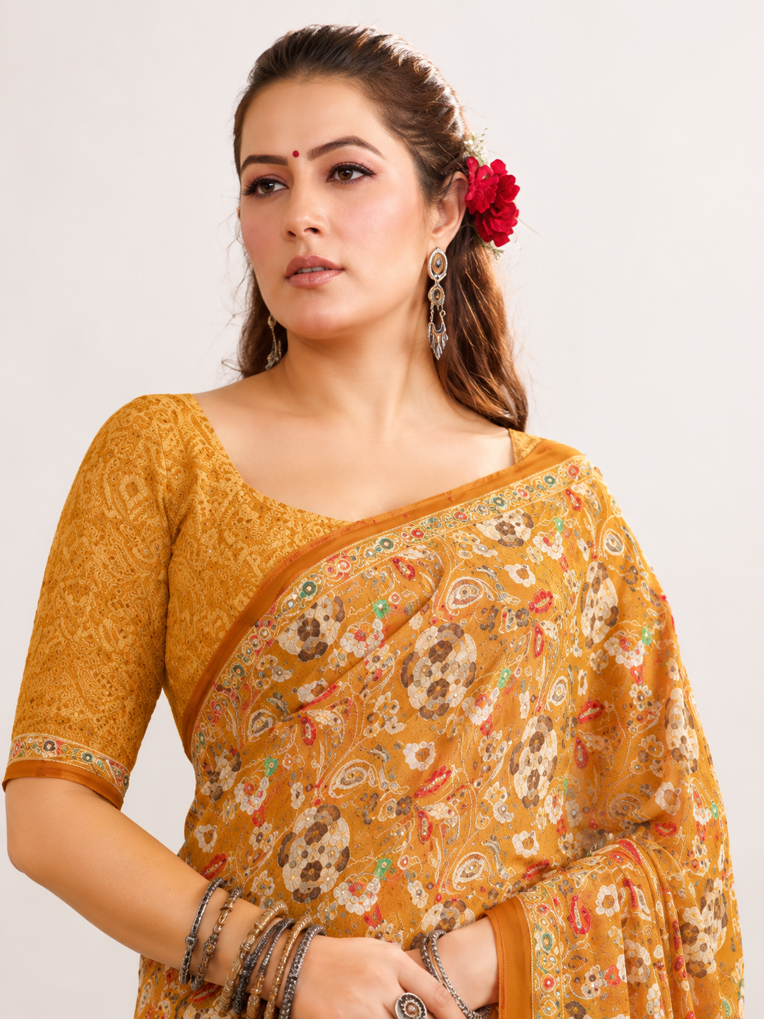 Printed Georgette Saree