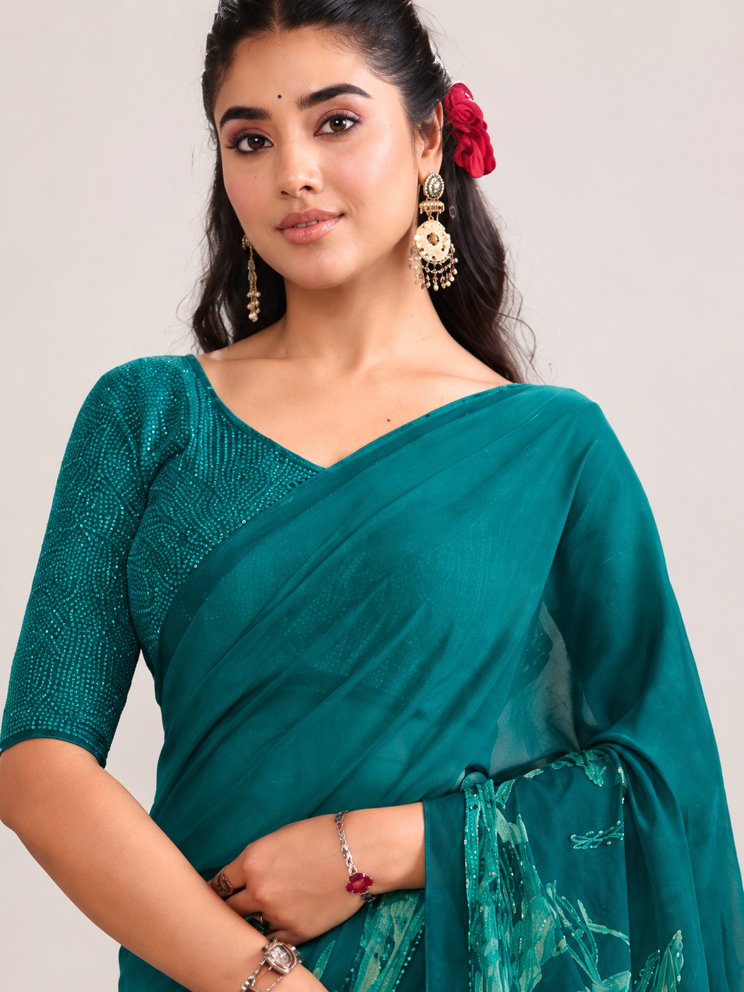 Printed Georgette Saree