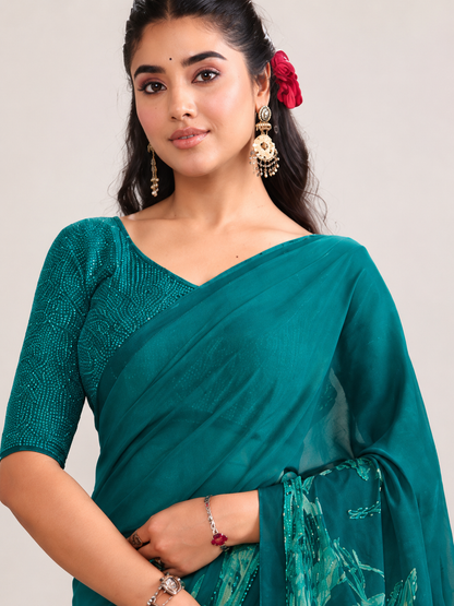 Printed Georgette Saree